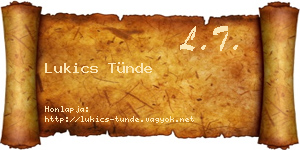 Lukics Tünde névjegykártya